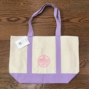 Trader Joe's Large Lavender Canvas Tote